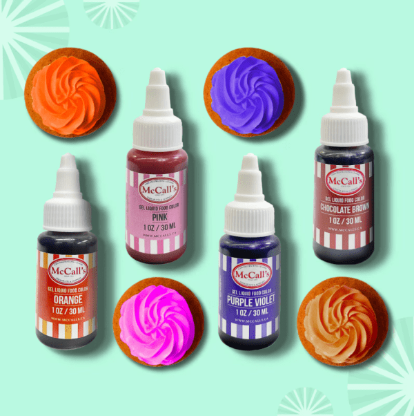 MCall's Starter Kit Food Color Gel 4 x 1 oz -  Orange, Pink, Purple & Brown