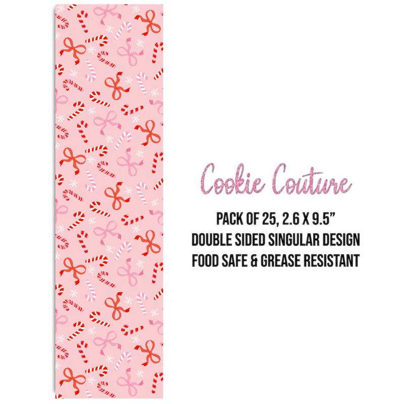 Greaseproof Backer – Candy Canes & Bows